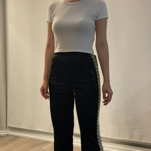 LAZY OAF | Black Track Pant with Checkered Detail (XS) - Picture 8 of 9